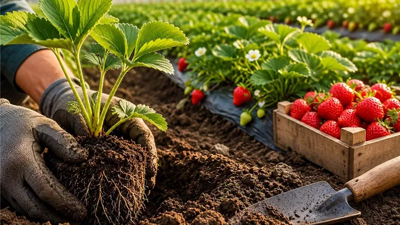 بعد شتل الفراولة.. خطوات حاسمة لتأسيس جذور قوية وحماية المحصول