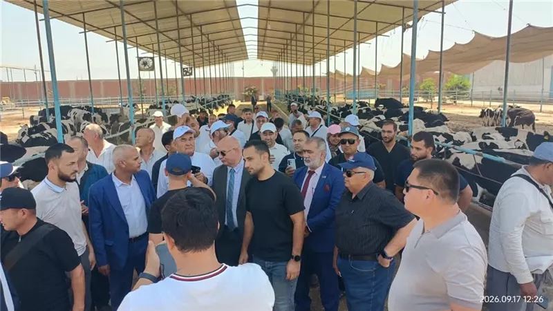 وفد أوزبكستاني يتفقد «لطفي فارم» ومصنع «هيلثي» بالشرقية لبحث تطوير الإنتاج الحيواني والصناعات الغذائية