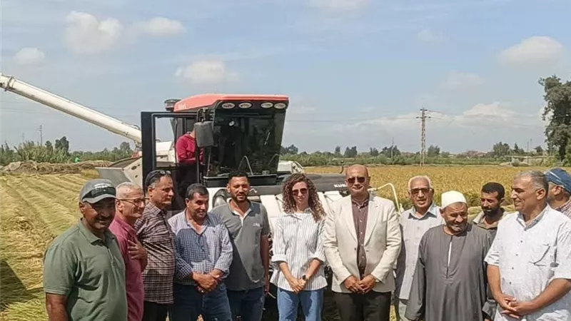 انطلاق موسم حصاد الأرز بالغربية من مركز بسيون احتفالًا بالعيد القومي للمحافظة