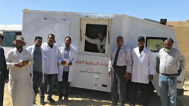 قافلة مطروح الخير بسيوة.. 2000 رأس أغنام تتلقى العلاج الوقائي و30 طائرًا تستفيد من الخدمات المجانية